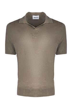 Beige linen blend polo shirt DIANA STUDIO | MSS25SIN5623